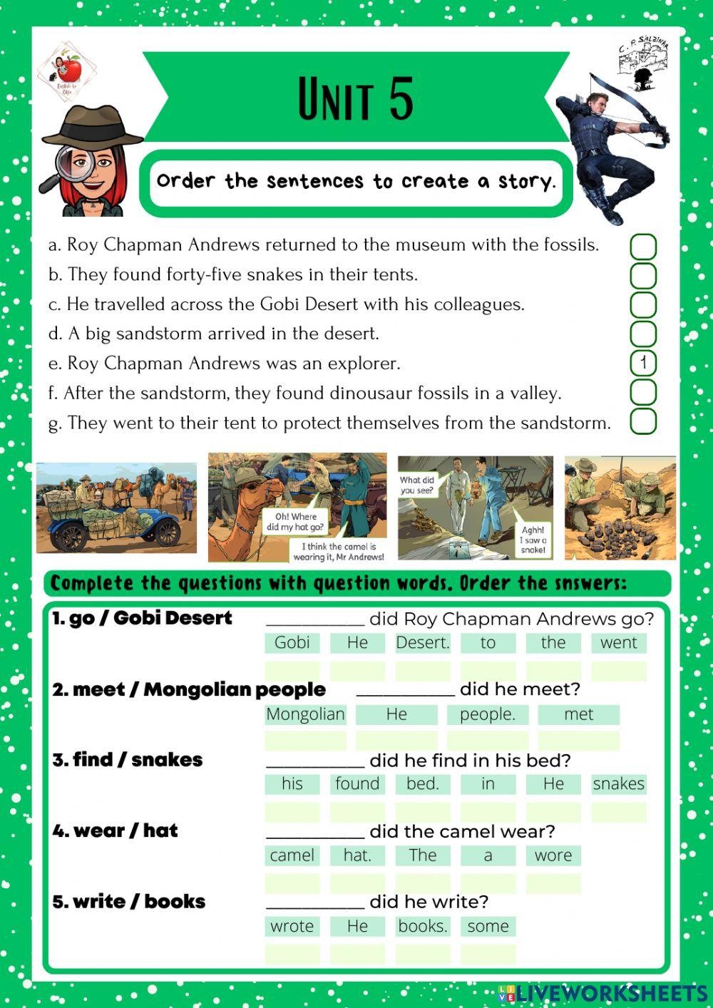 6th grade. Unit 5. Sheet 7. Richmond