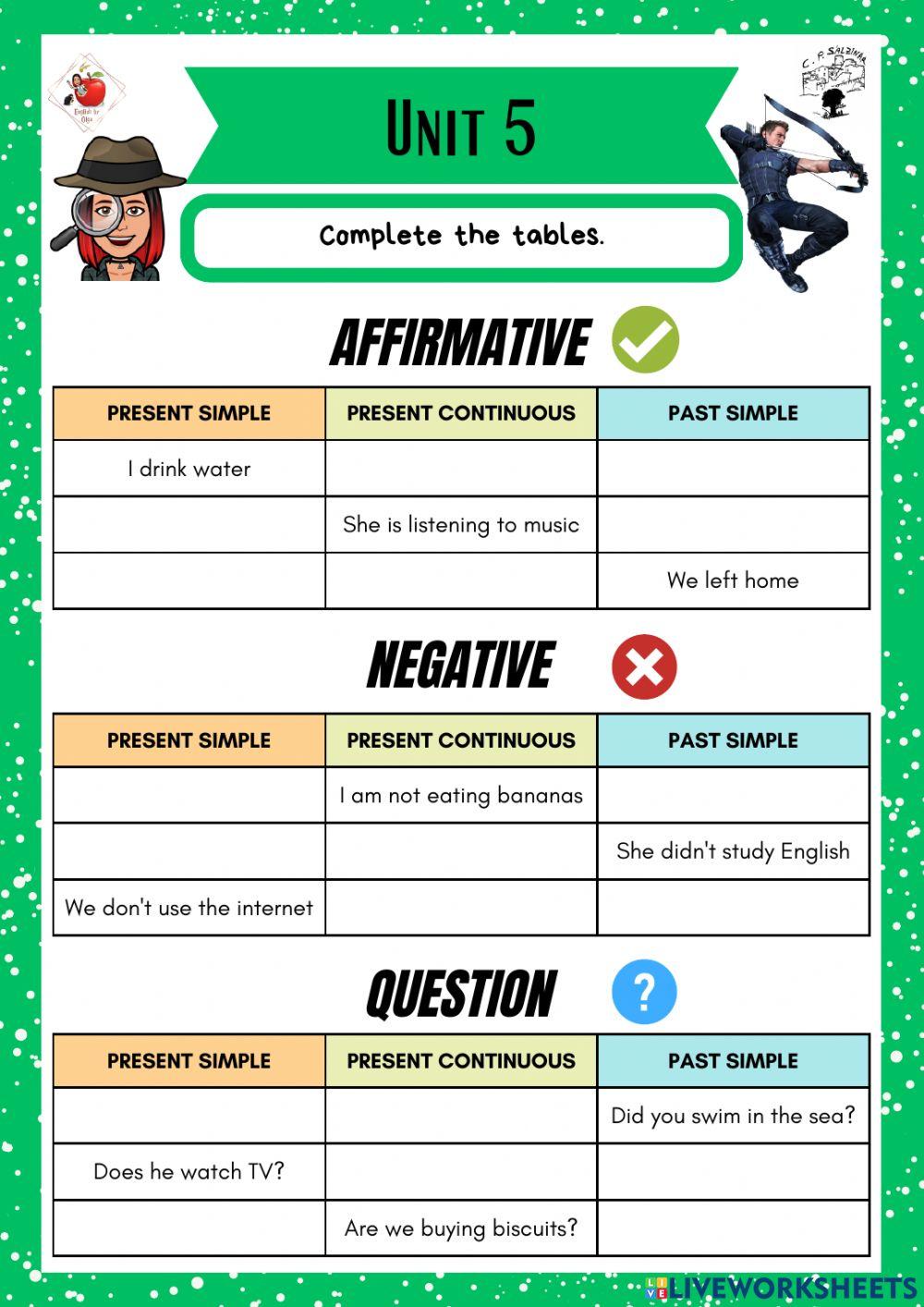 6th grade. Unit 5. Sheet 8. Richmond