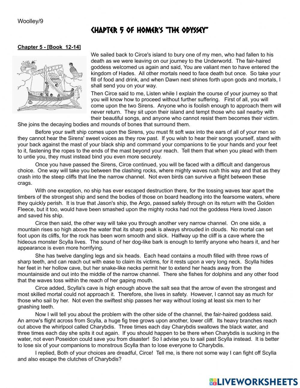 Chapter 5 of the odyssey