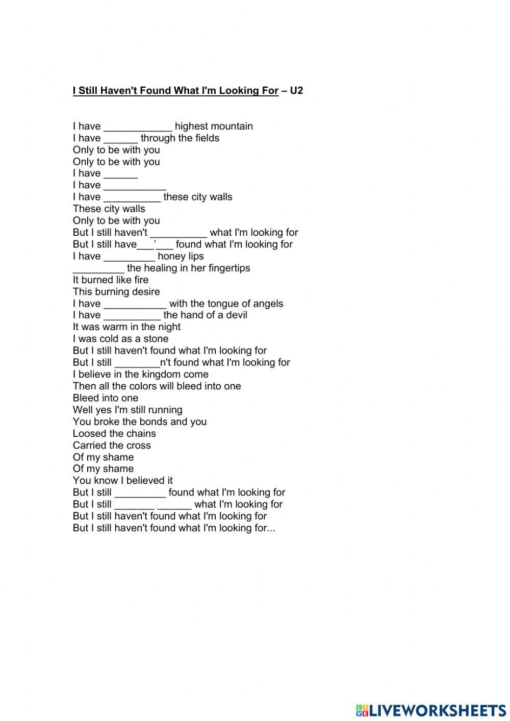 I sstill haven't found what I'm looking for