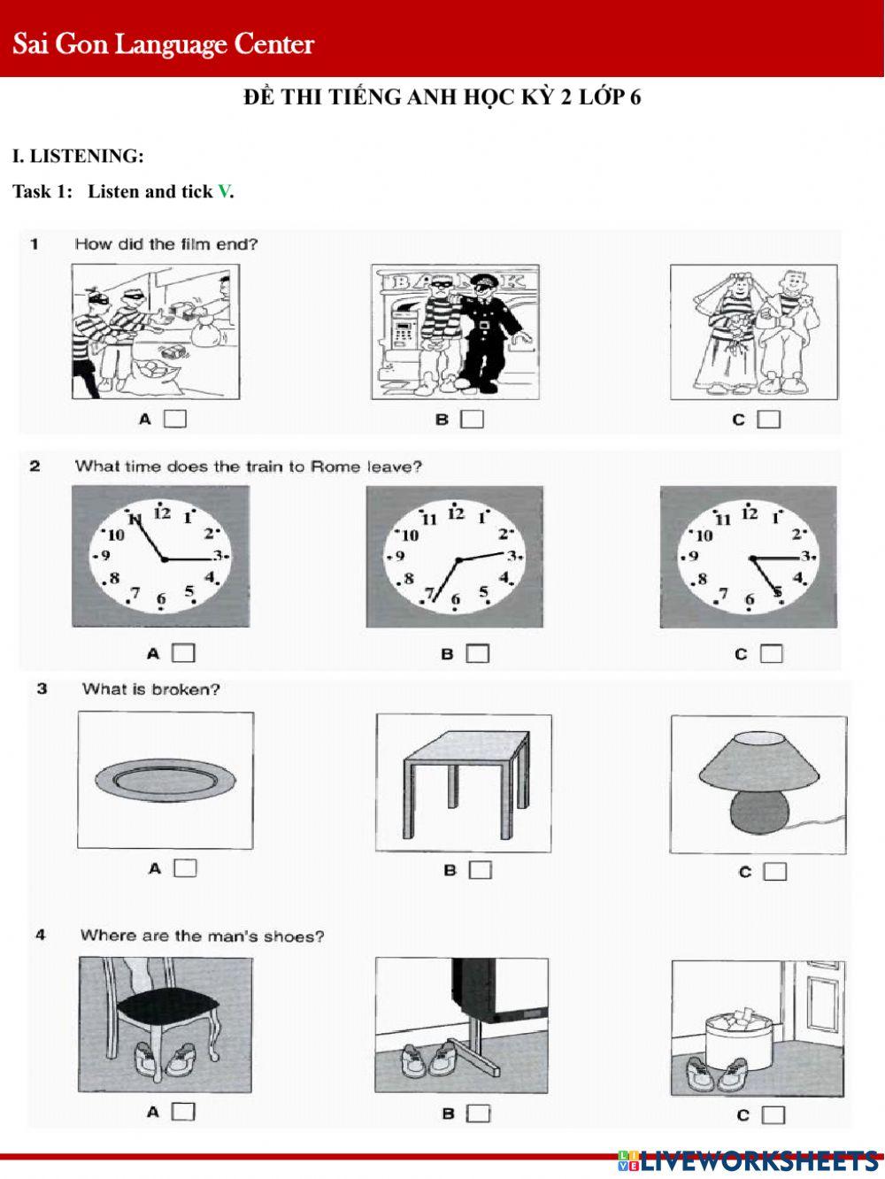 Đề ôn thi cuối Kỳ 2 lớp 6