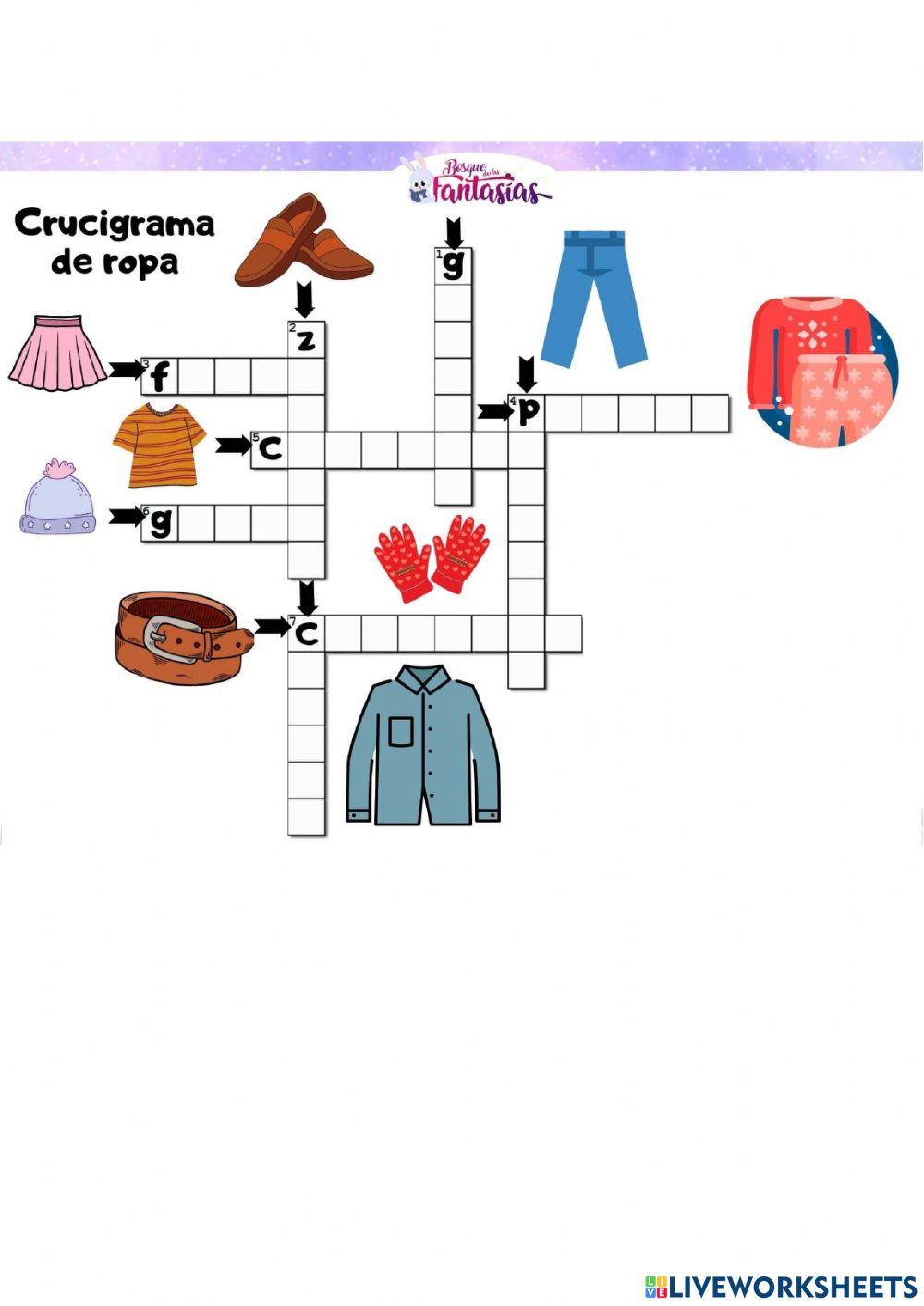 Crucigrama de ropa
