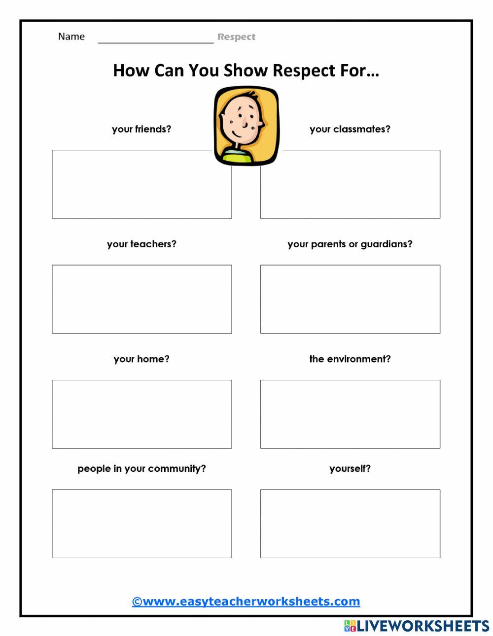 Showing Respect online exercise for Live Worksheets