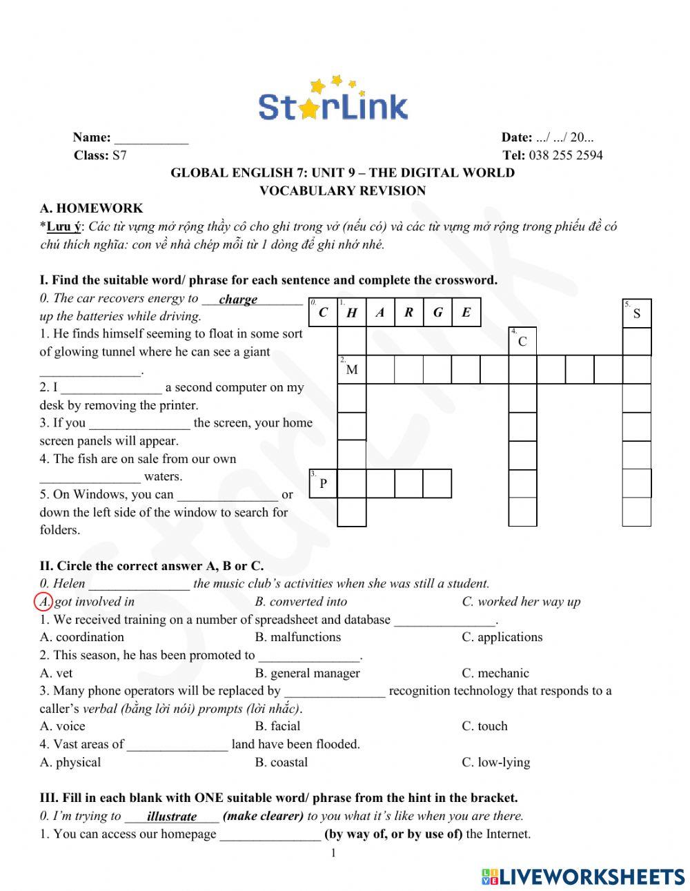 Foreign Teacher-S7-Week 34-U9-Vocab Revision