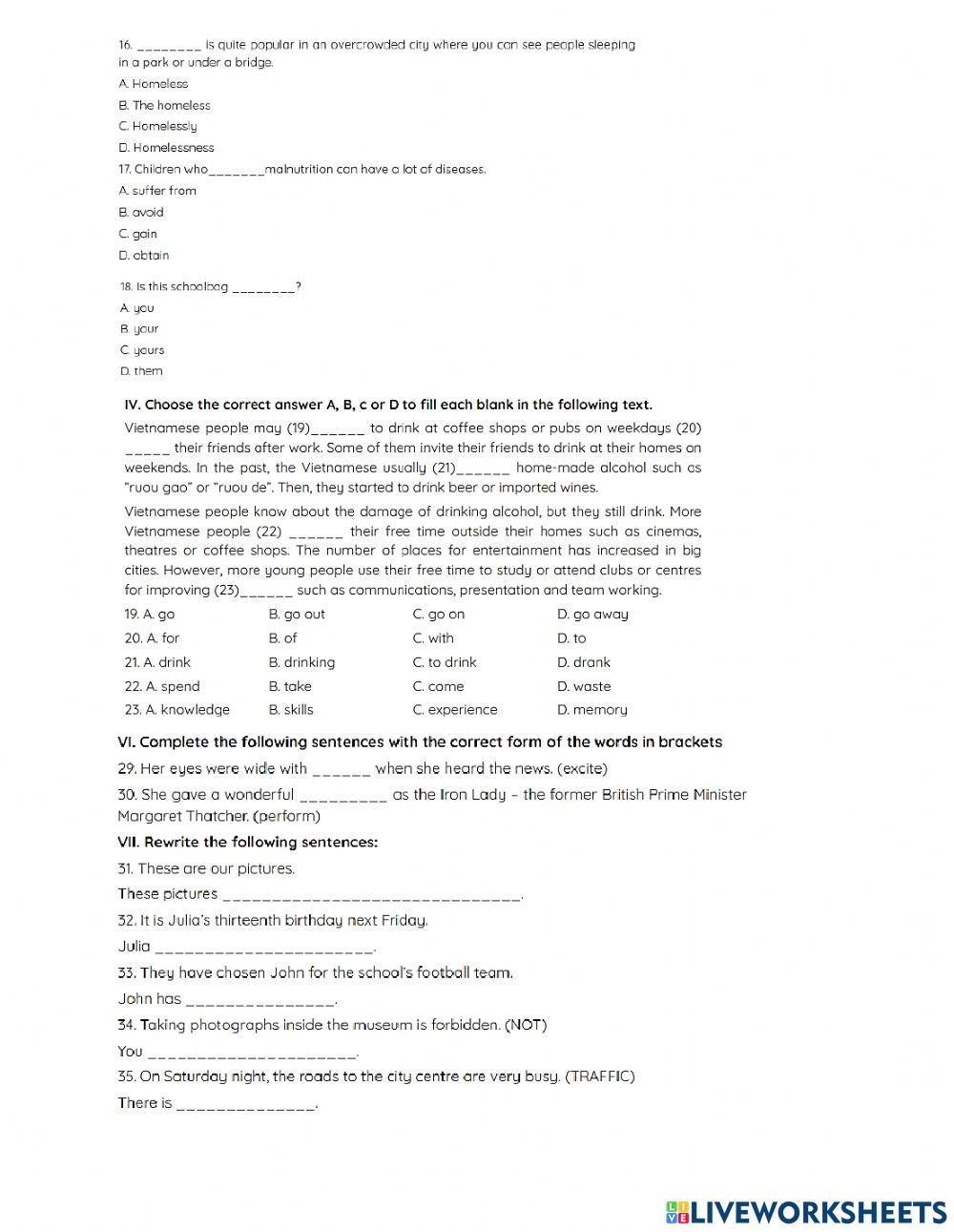 Lop 7- review for the final test 1