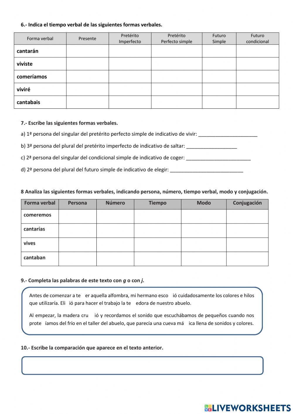 Ficha de repaso Lengua U.D.9