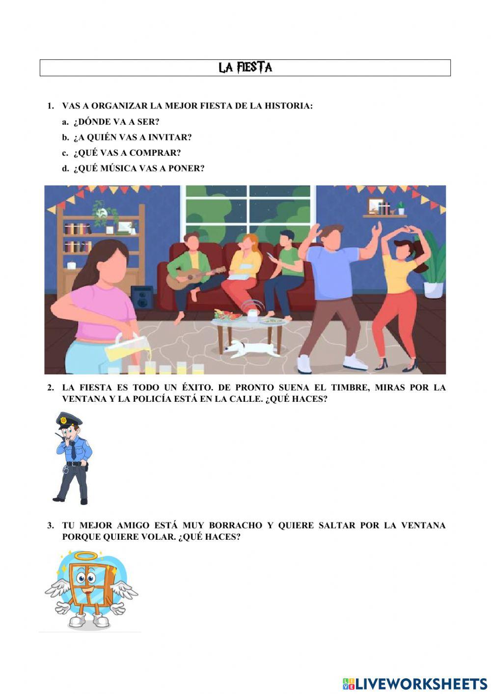 Juego temático: la fiesta