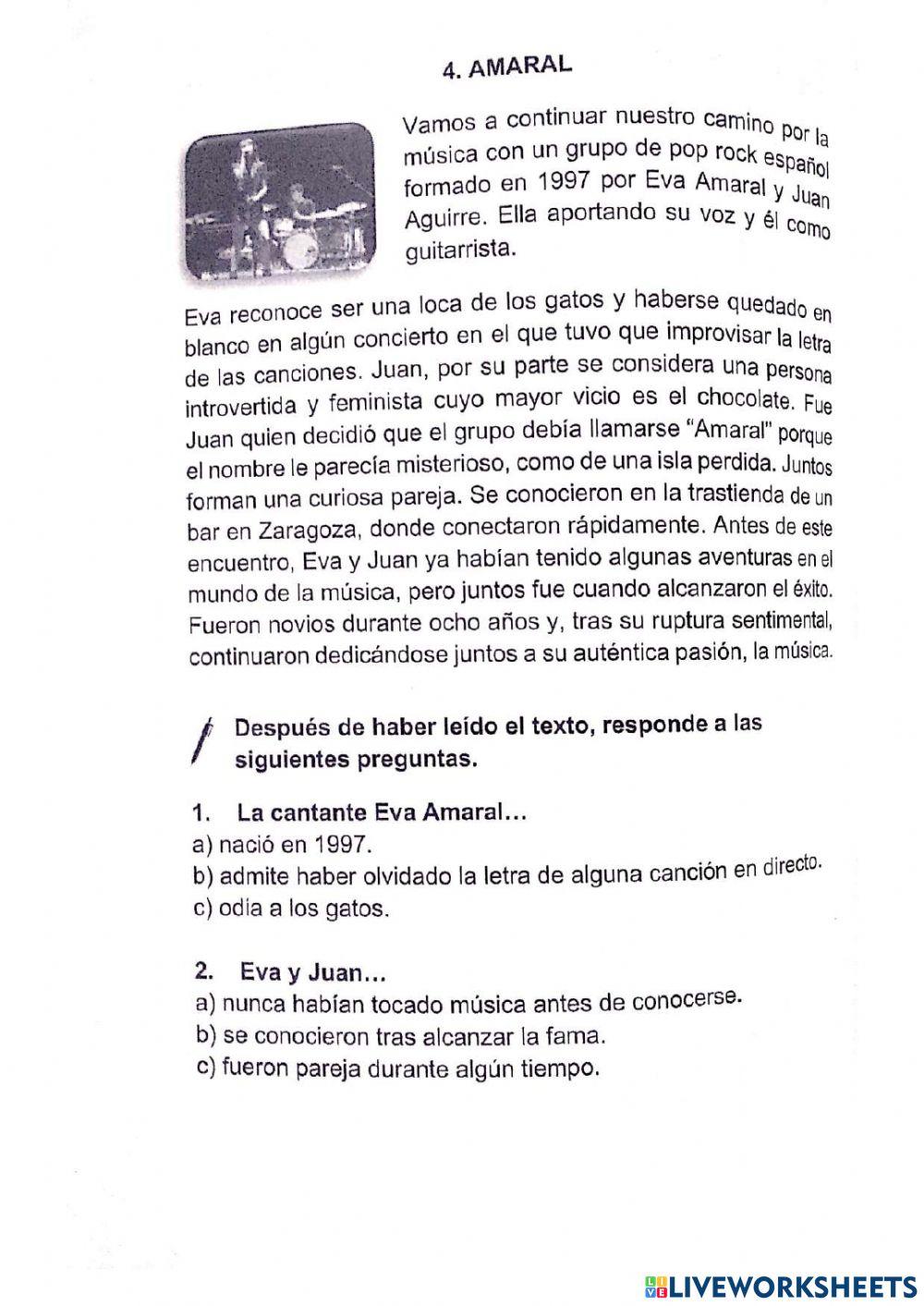 Aprender con canciones: Amaral