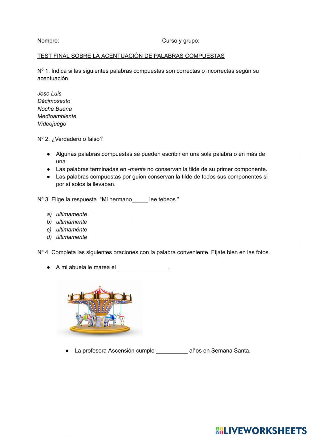 Acentuación de palabras compuestas