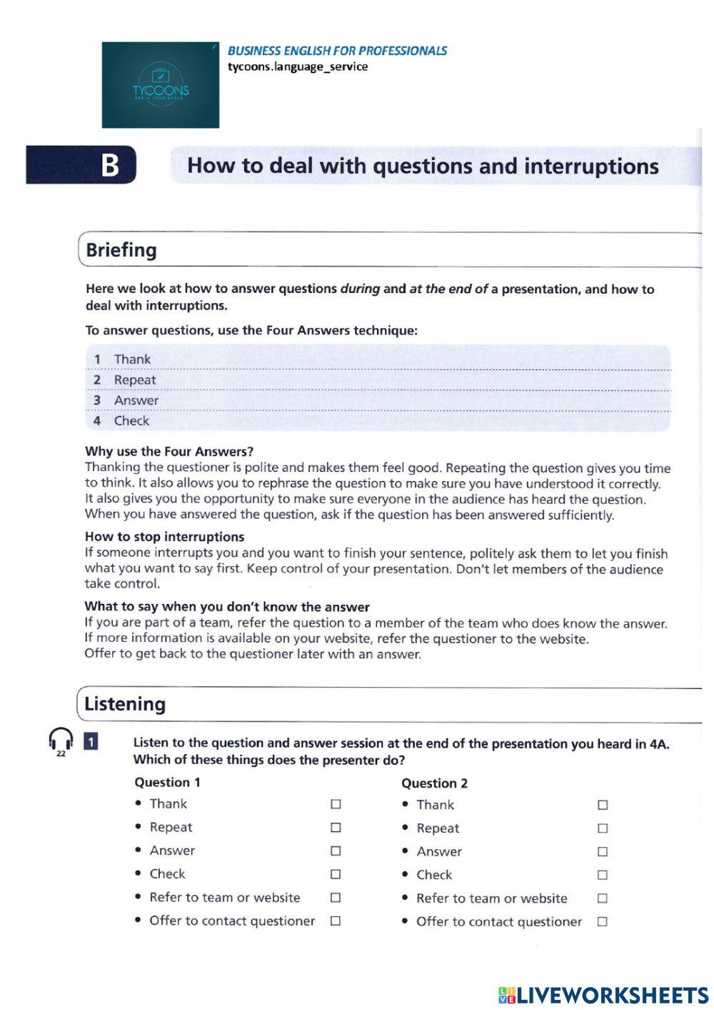 Deal with interruptions