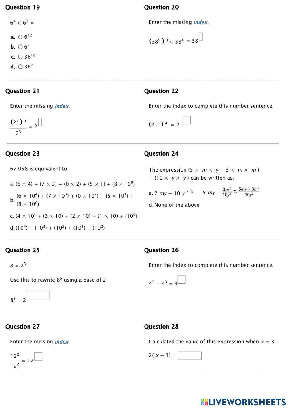Year 8 (T2W1-2023) - End of Term 1 Test (Part A)