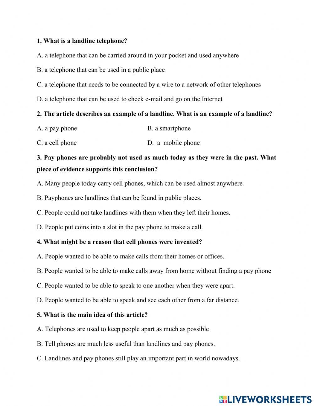 Practice test - Unit 10 - Part 2