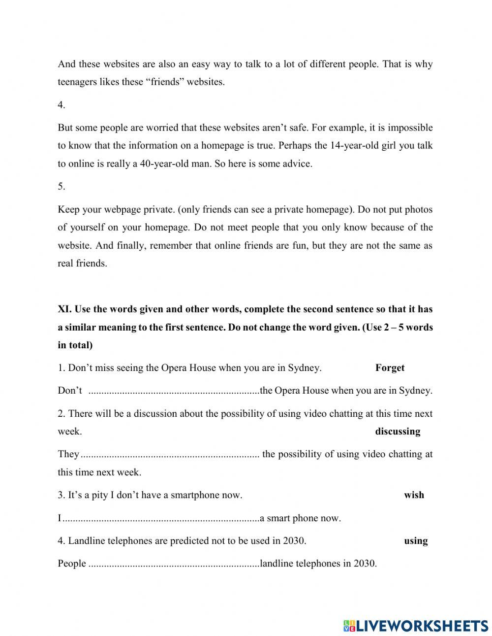 Practice test - Unit 10 - Part 2