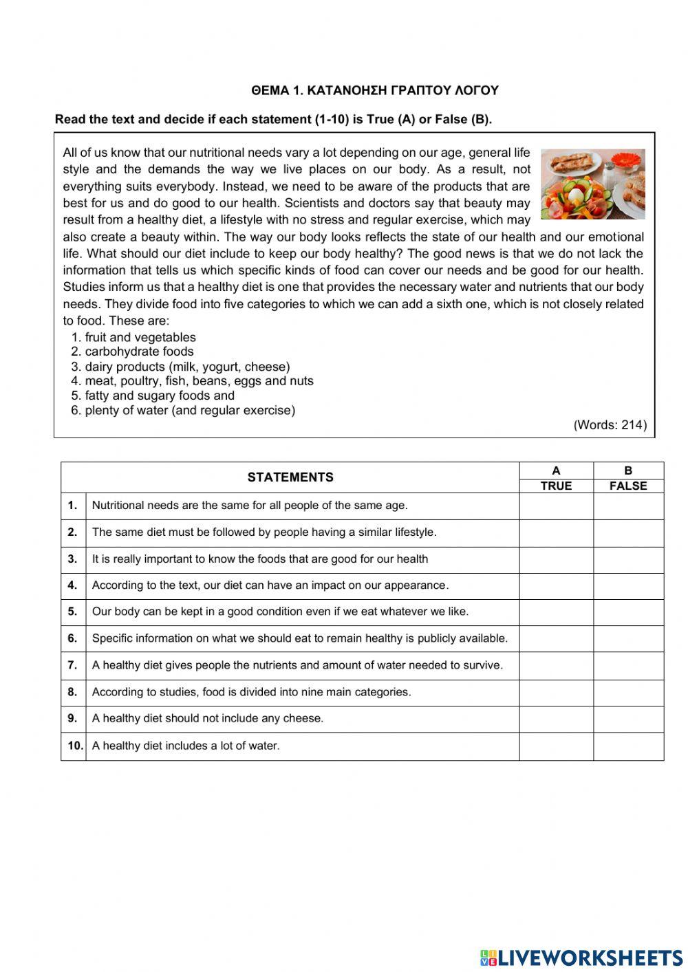 17182 UNIT 4: EAT WELL, FEEL GOOD!