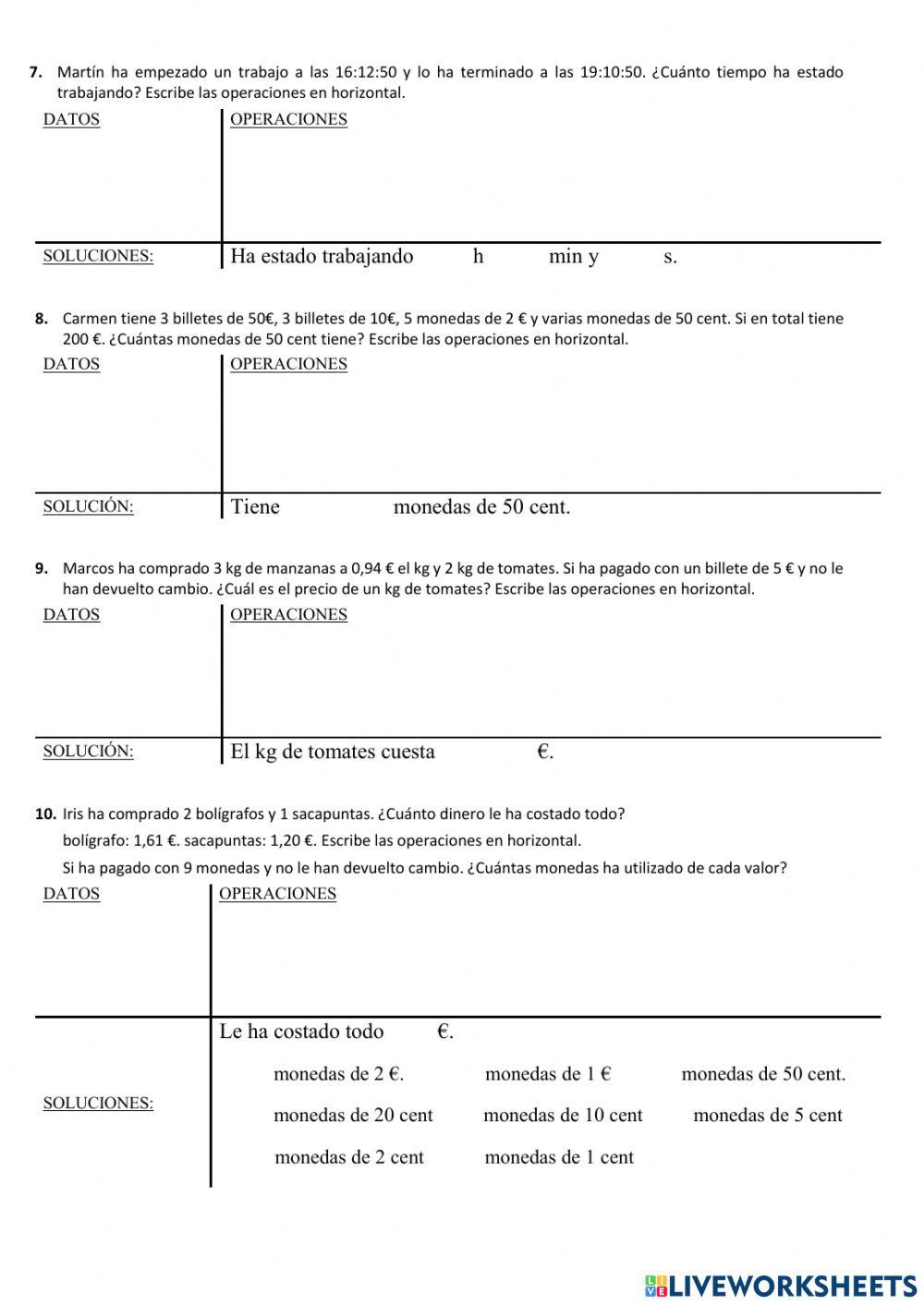 El tiempo y el dinero.