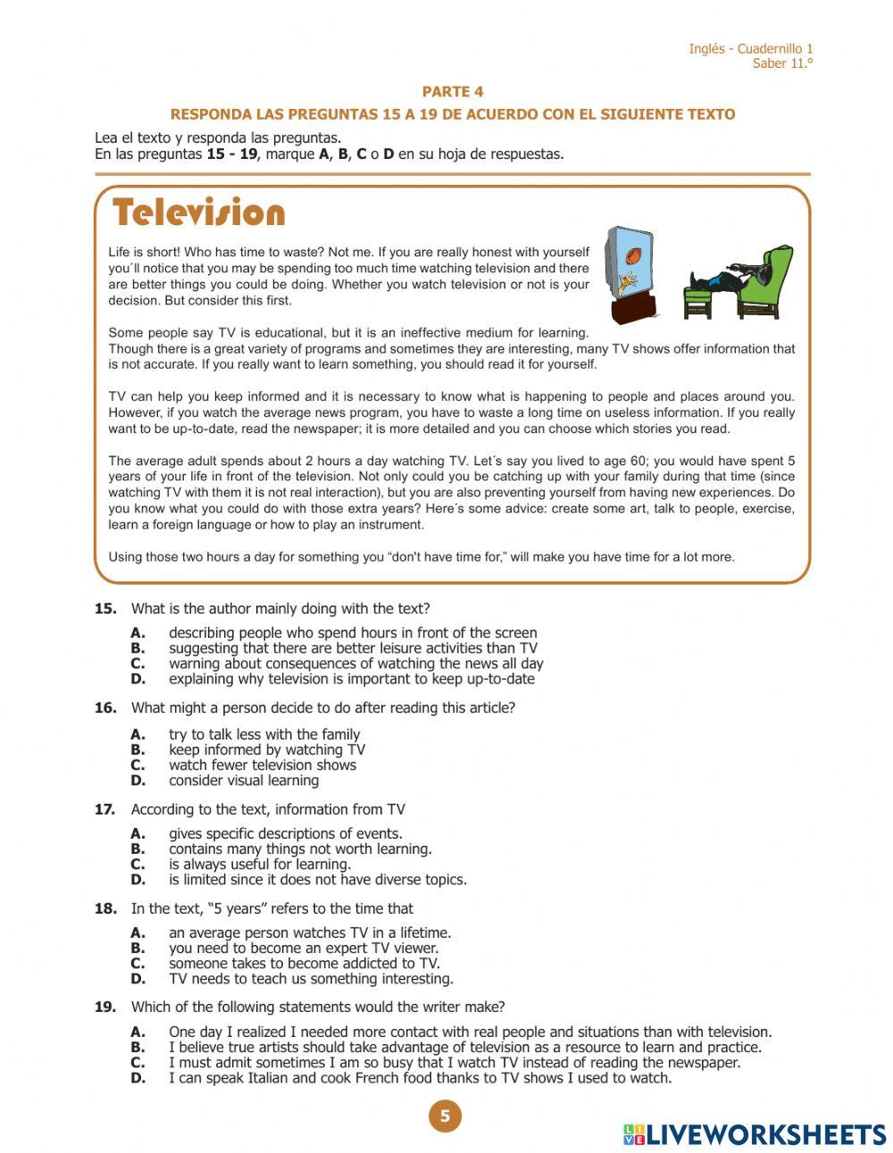 Pruebas Saber 11 Inglés