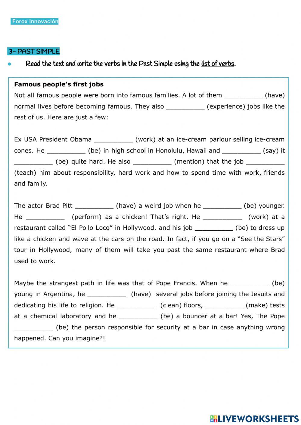 Final Exam -  B1 Tenses