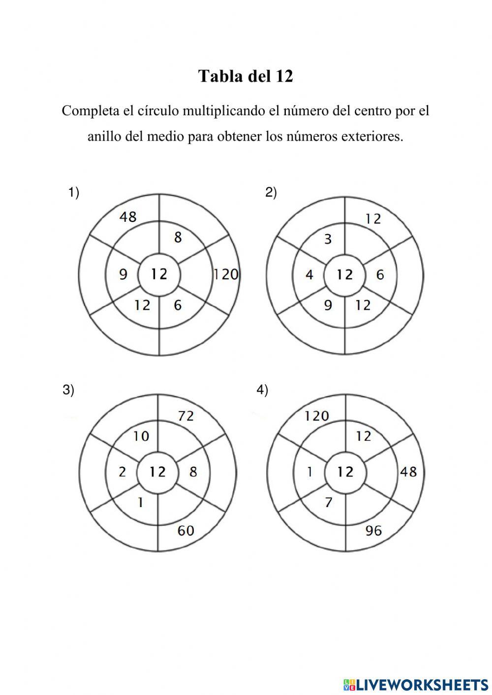 Tabla de multiplicar del 12 - Target