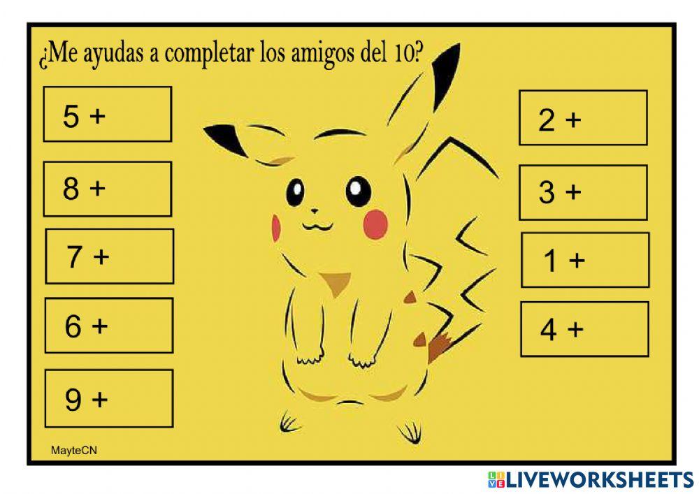 Cálculo mental. Sumas. Amigos del 10