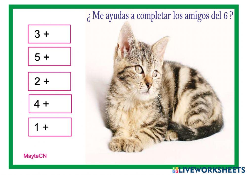 Cálculo mental. Amigos del 6