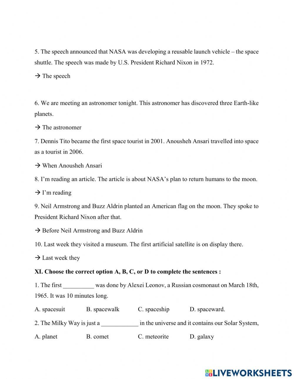 Practice test - UNIT 10 - PART 2