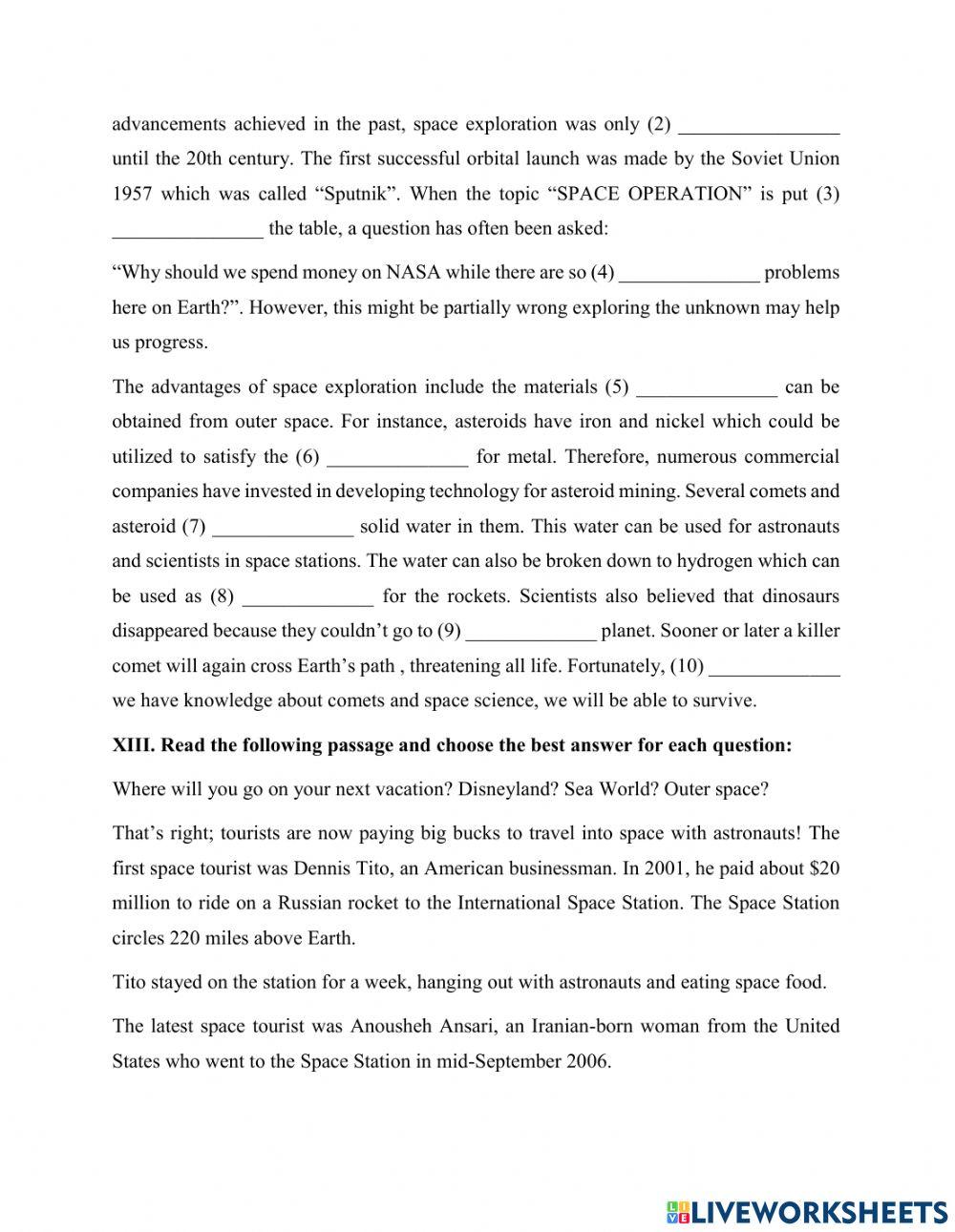 Practice test - UNIT 10 - PART 2