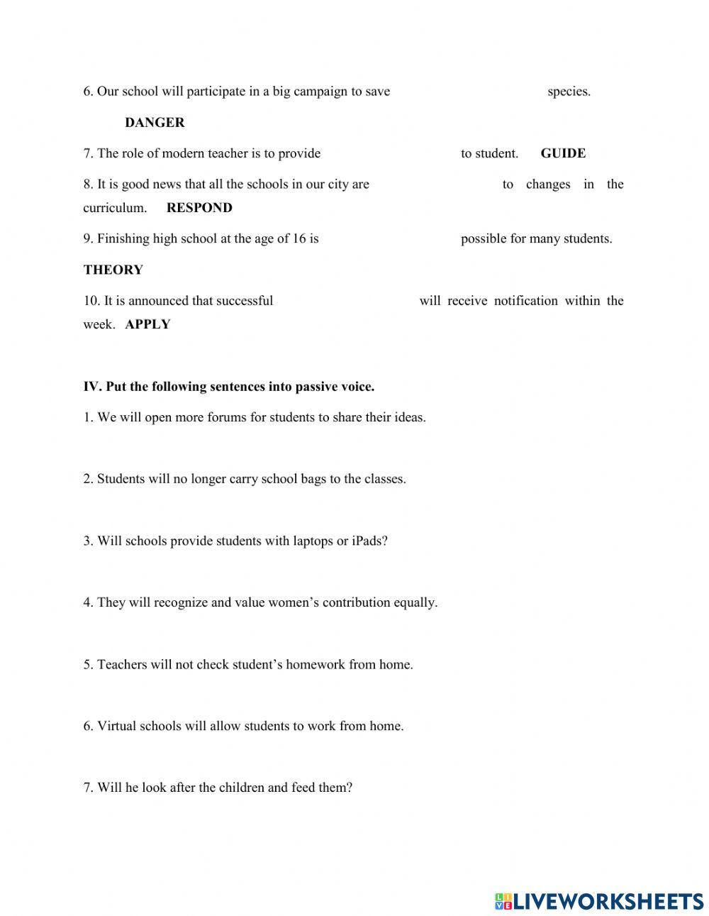 Practice test - UNIT 11 - PART 1