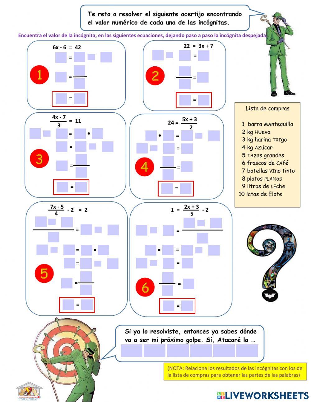 Despejas básicos (Manejo de Fórmulas)