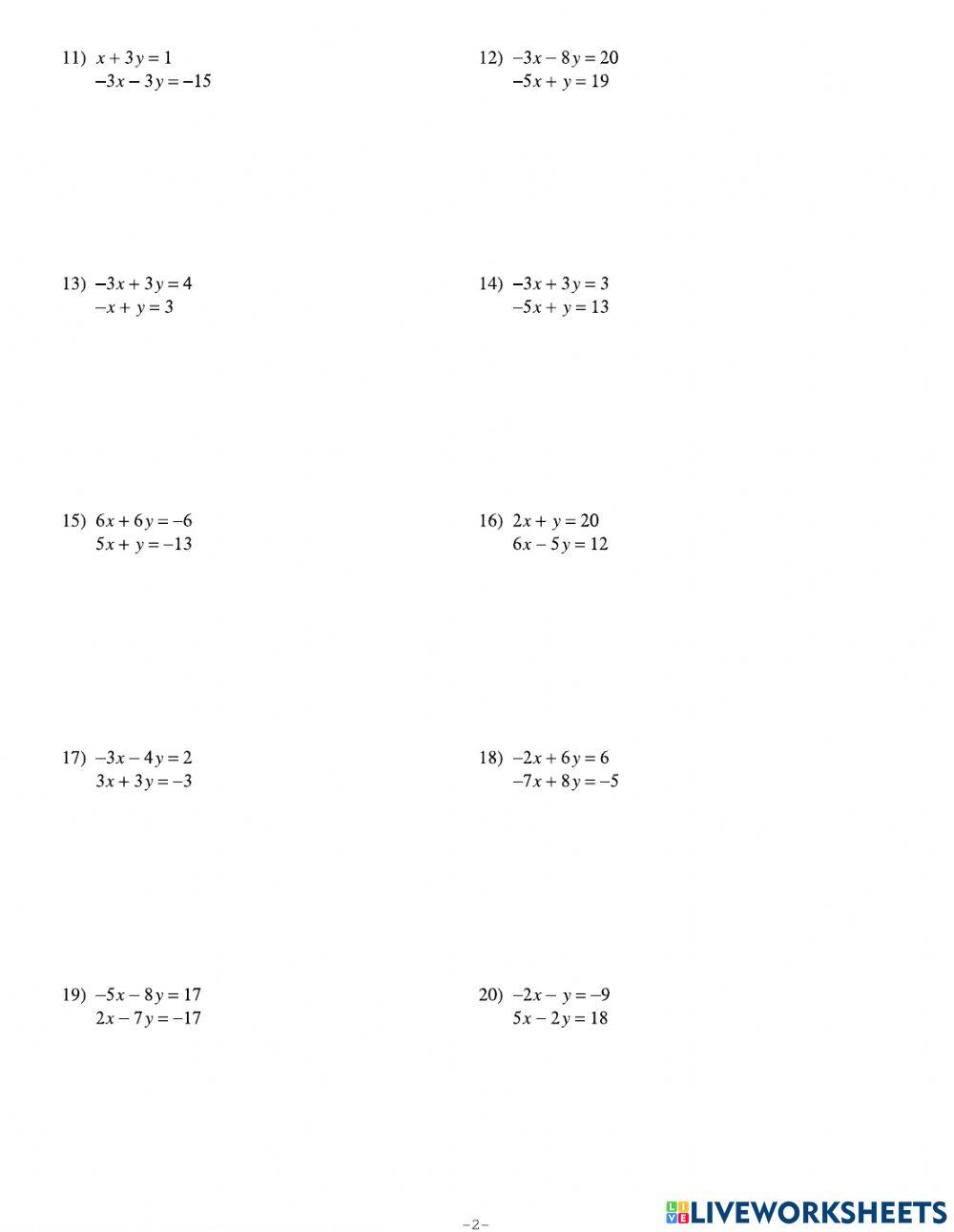 Solve Systems of Equations by Substitution 