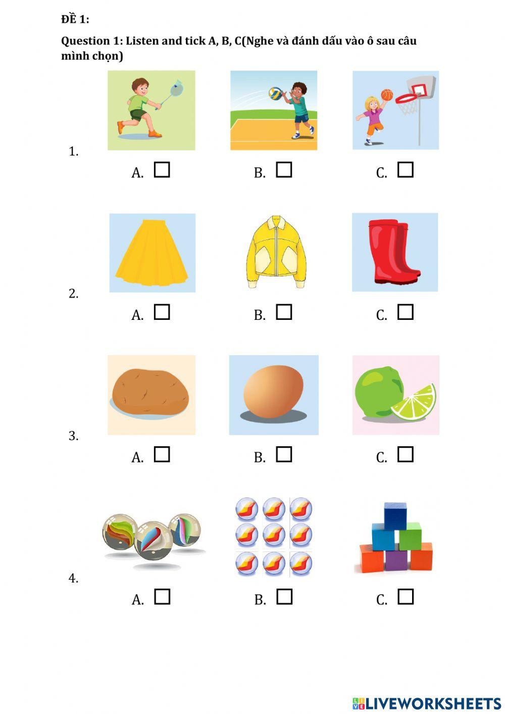 Luyen nghe lop 3 hkii đề 1