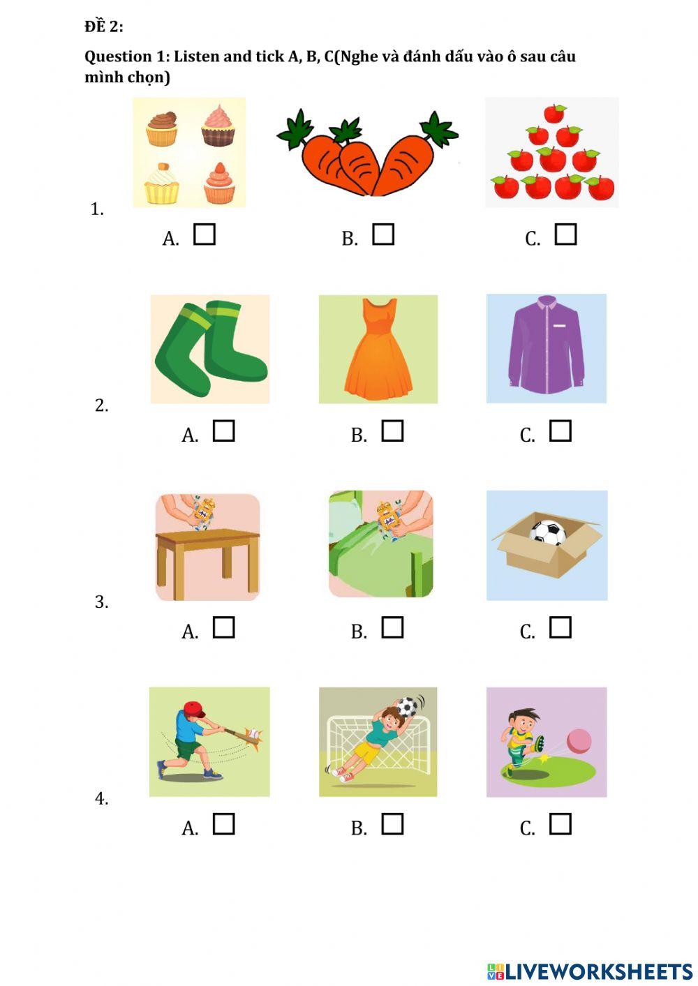 Luyen nghe lop 3 hkii đề 1