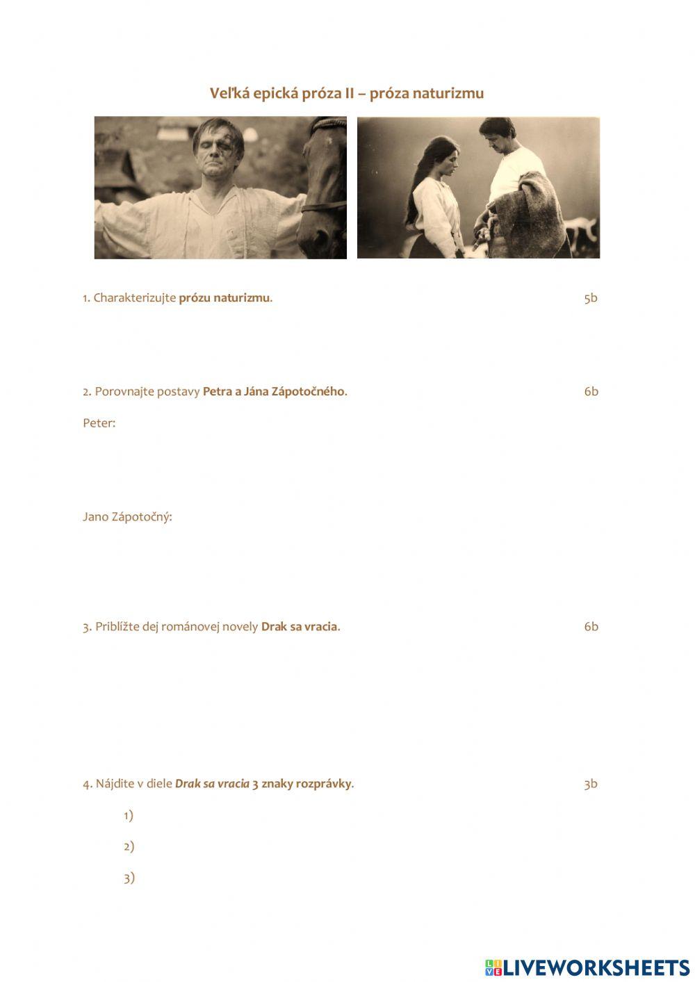 Veľká epická próza II - naturizmus