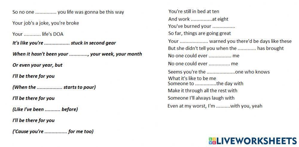 I'll be there for you