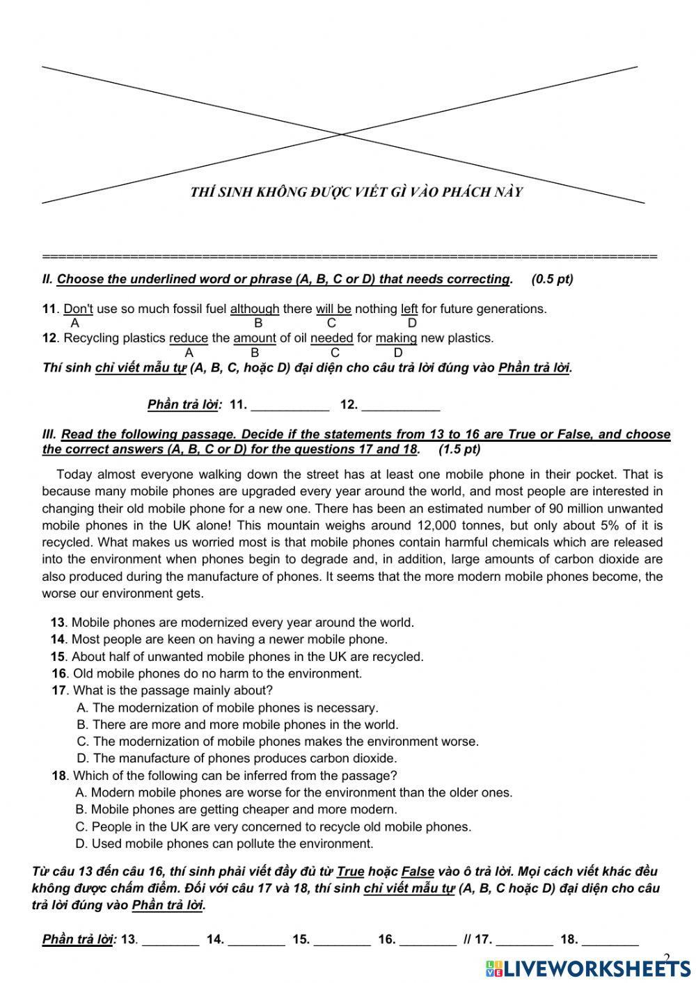 E9 tuyển sinh Anh thường 2017 - 2018