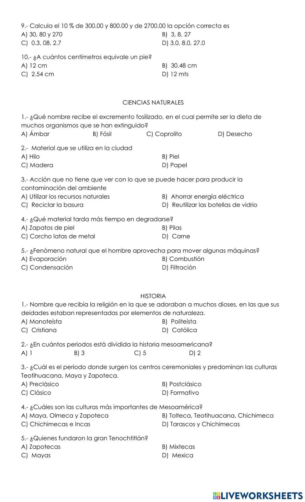 6 Examen 2 Olimpiada Del Conocimiento 2022 2023