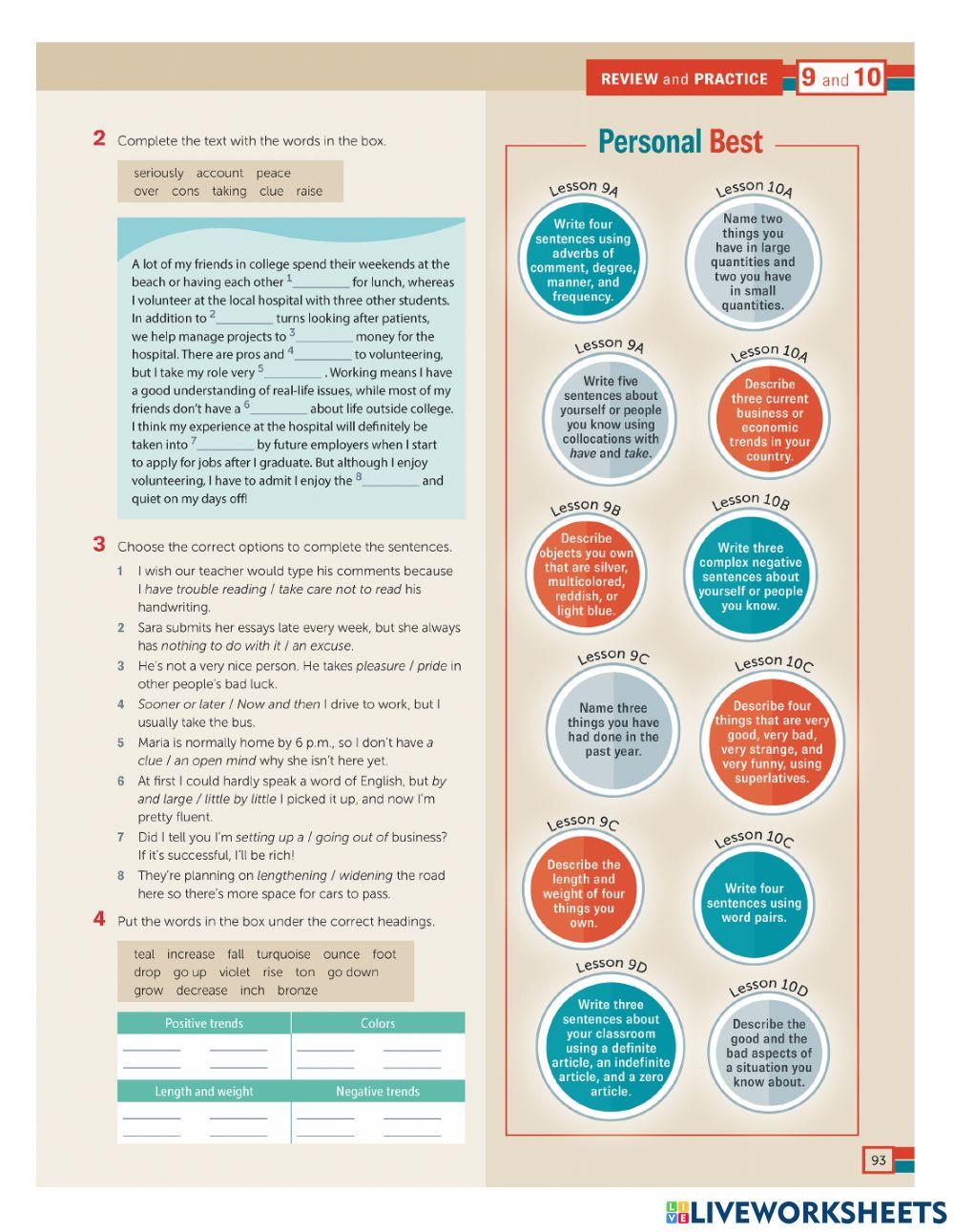 Review unit 9 and 10