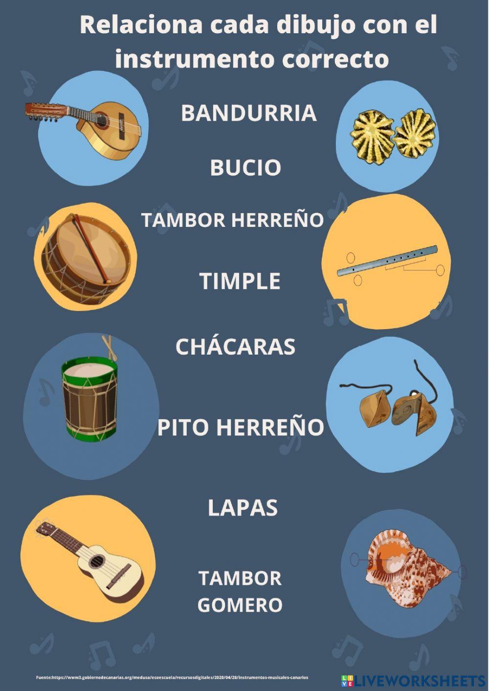 Instrumentos musicales folklore canario