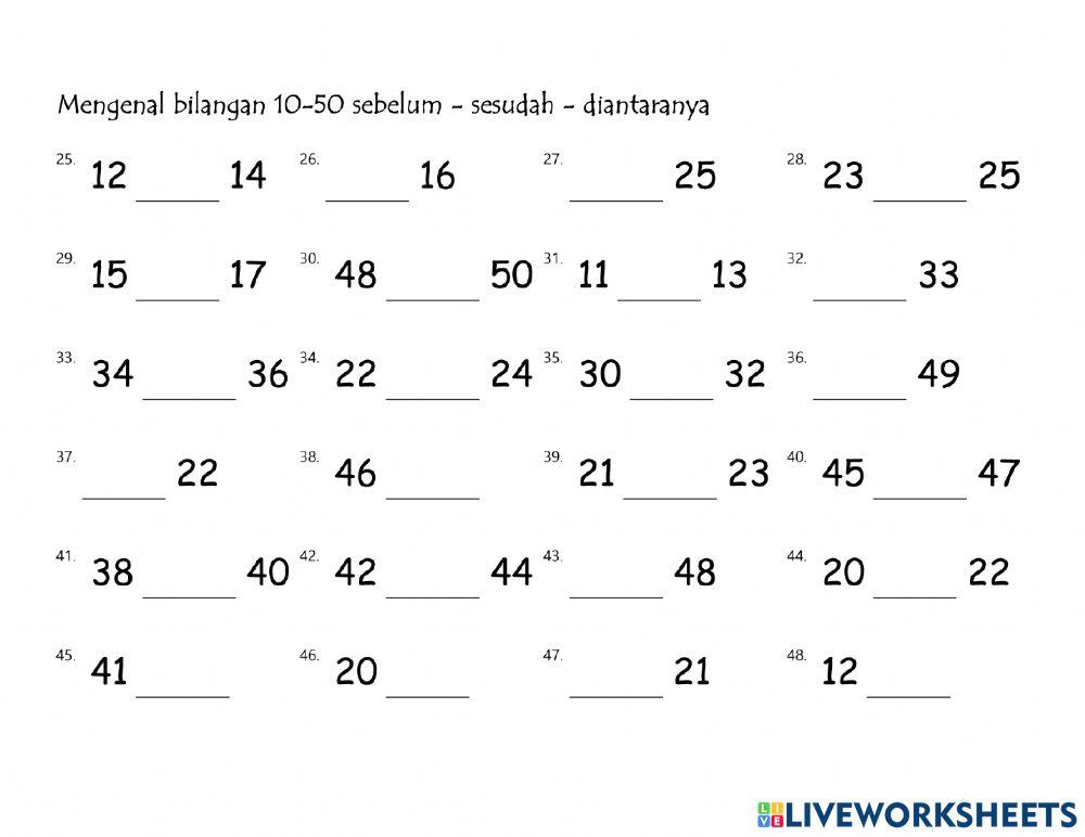 Bilangan 10-50 sebelum-sesudah-diantara-B