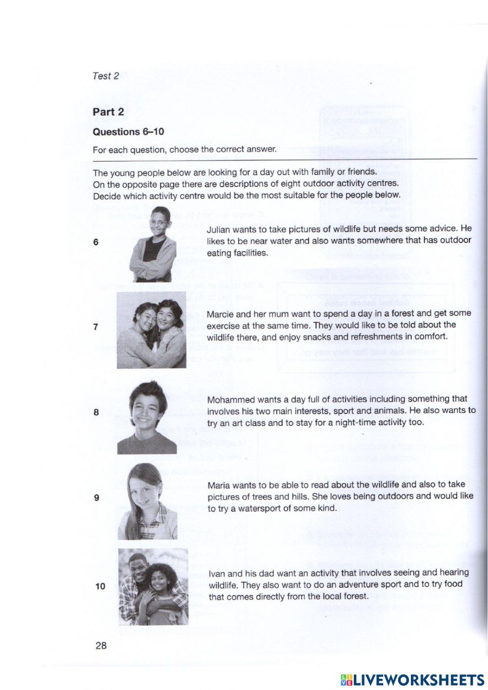 Mock Exam 2- Reading Pet