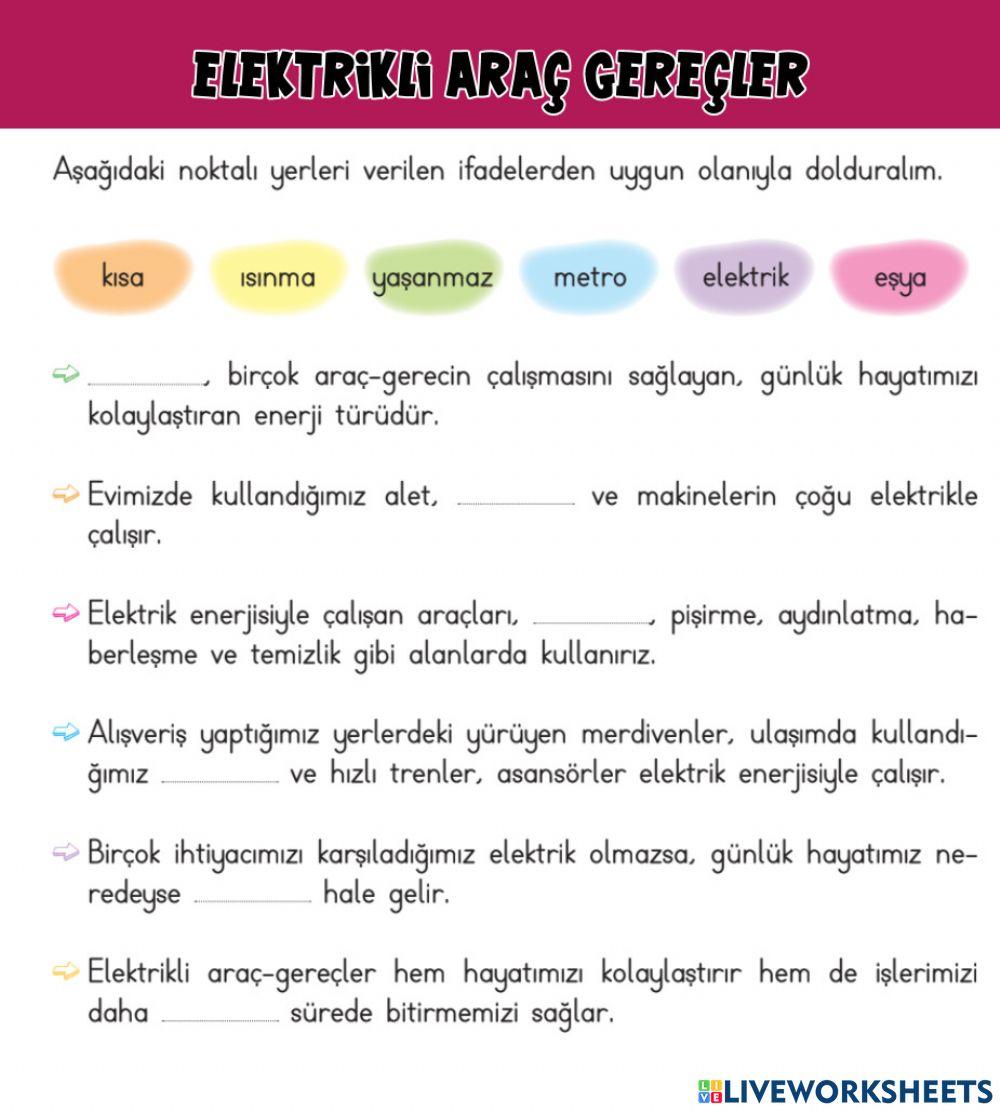 Elektrikli Araç Gereçler