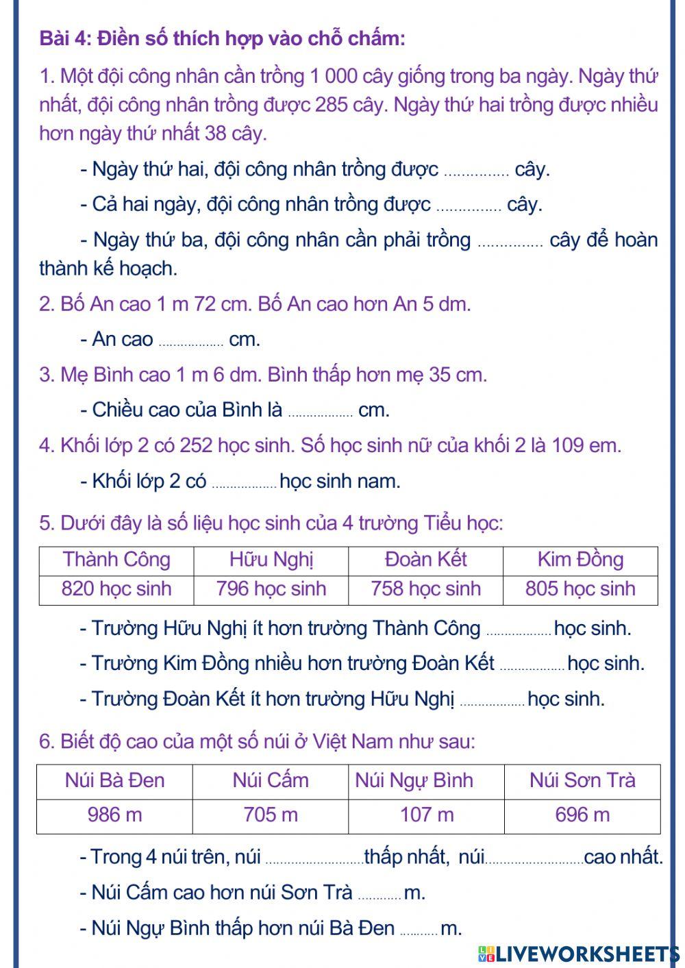 Toán 2 (Tuần 33)