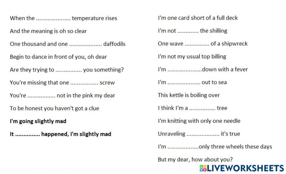 I'm going slightly mad