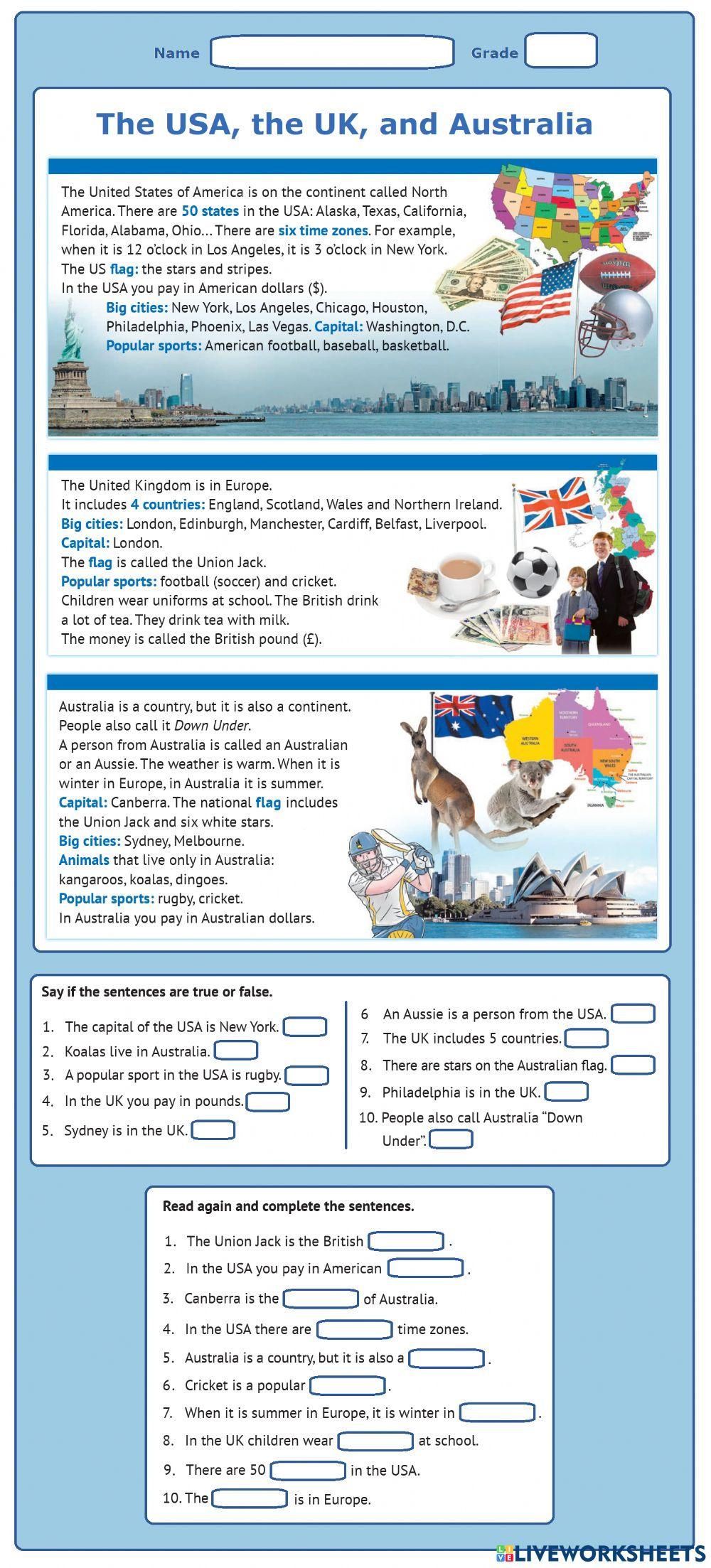 The USA, the UK, and Australia