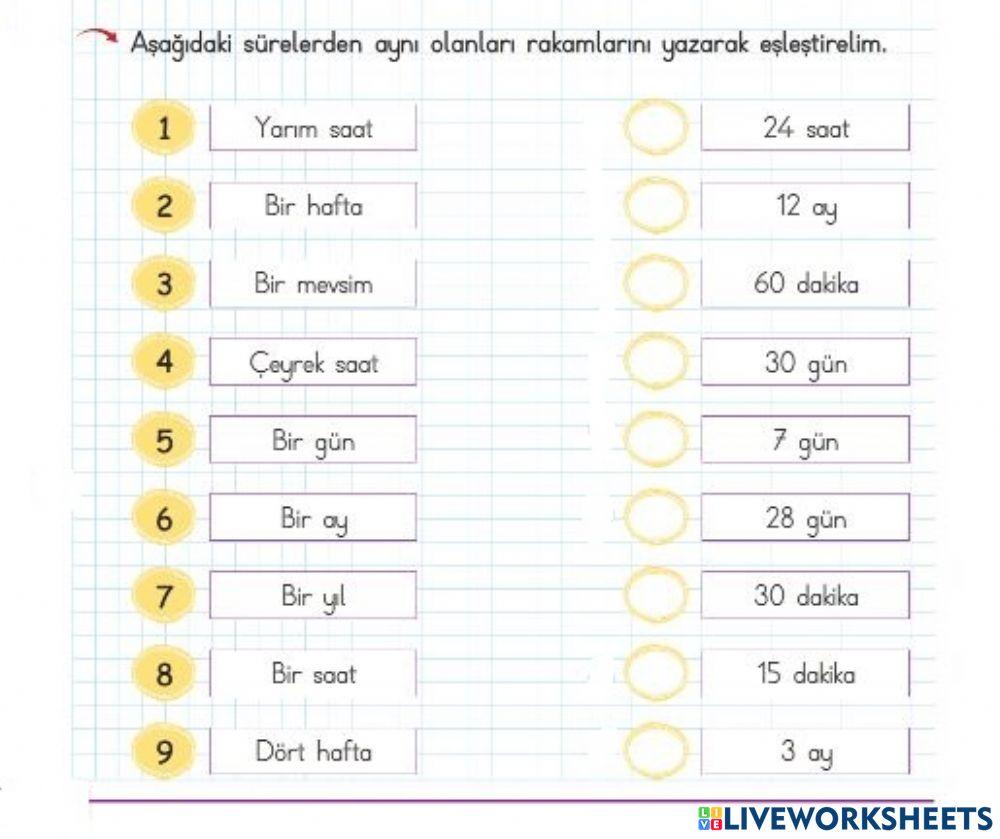 Zaman Ölçüleri Eşleştirme