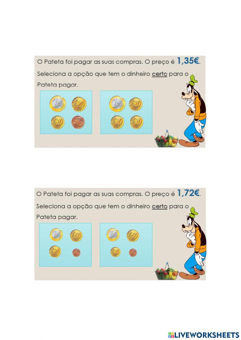 Matemática: dinheiro certo