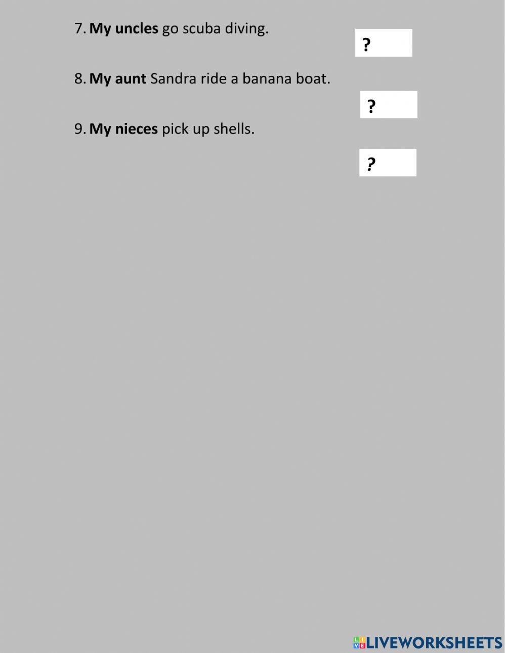 Present simple question form at the beach