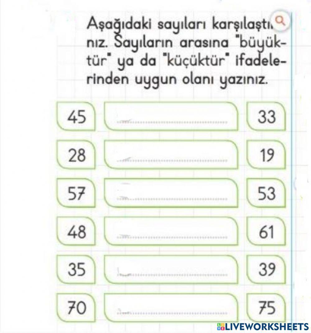 Sayıları Karşılaştıralım