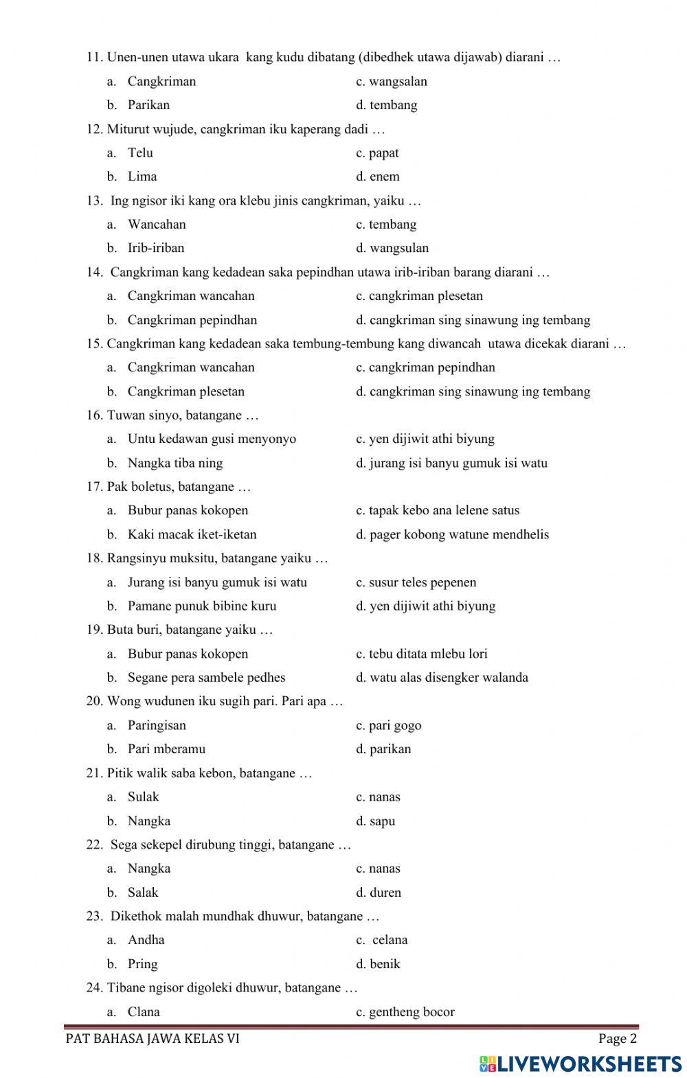 Pat kelas 6 semester 2 tp. 2022-2023