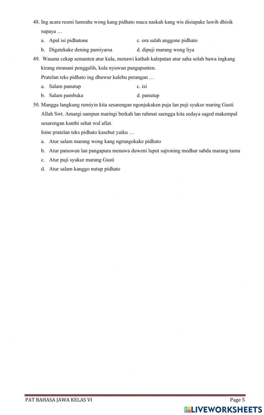 Pat kelas 6 semester 2 tp. 2022-2023