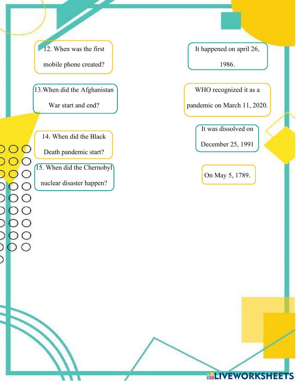 Historic Events Dates